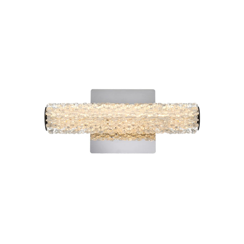Elegant Lighting Bowen 1 Light 12"L Wall Sconce, Chrome/Clear