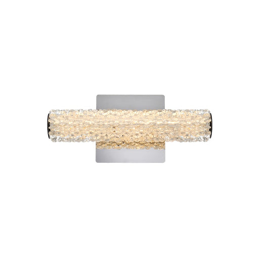 Elegant Lighting Bowen 1 Light 12"L Wall Sconce, Chrome/Clear