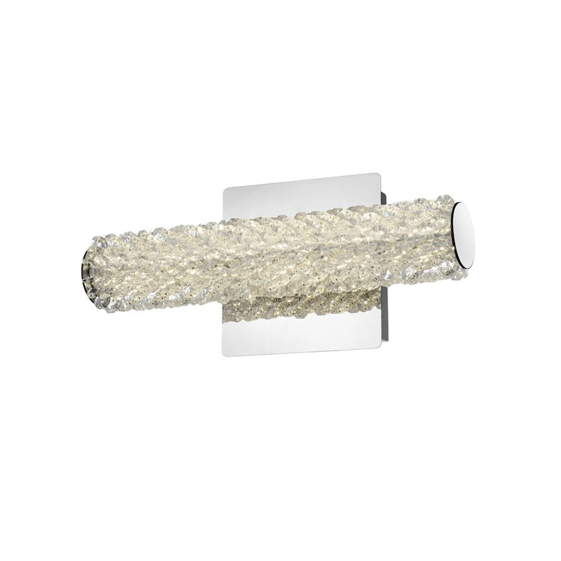 Elegant Lighting Bowen 1 Light 12"L Wall Sconce, Chrome/Clear