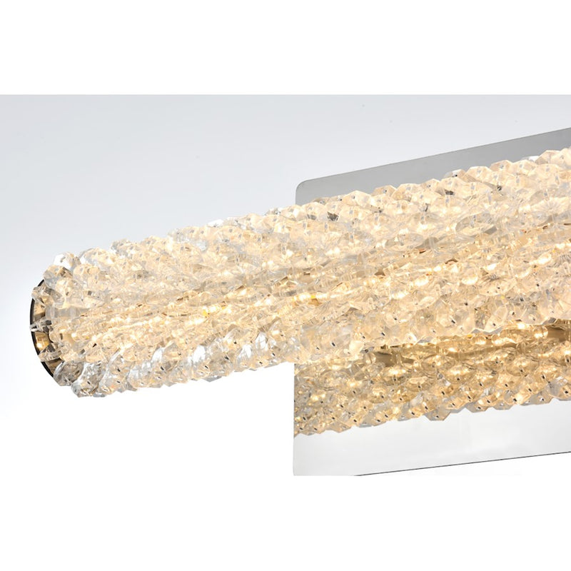 Elegant Lighting Bowen 1 Light 12"L Wall Sconce, Chrome/Clear