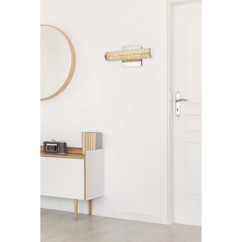 Elegant Lighting Bowen 1 Light 12"L Wall Sconce, Chrome/Clear