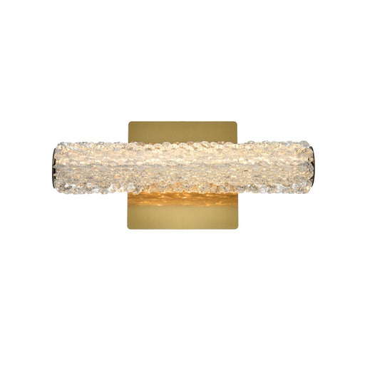 Elegant Lighting Bowen 1 Light 12"L Wall Sconce, Satin Gold/Clear