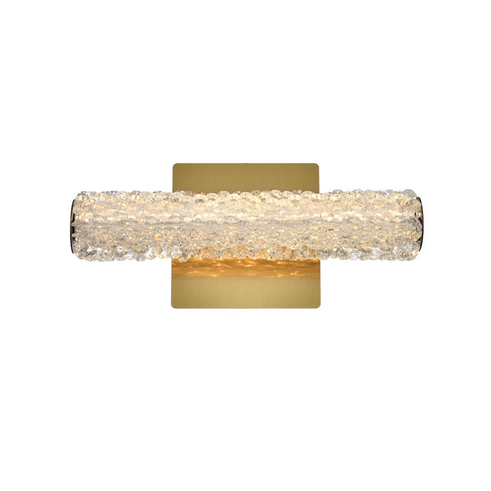Elegant Lighting Bowen 1 Light 12"L Wall Sconce, Satin Gold/Clear