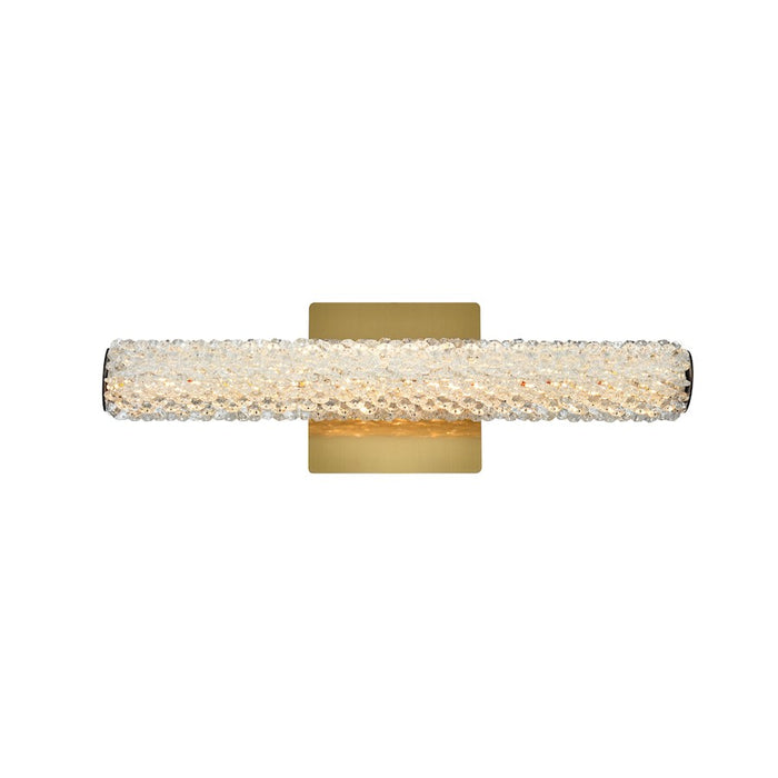 Elegant Lighting Bowen 1 Light 18"L Wall Sconce, Satin Gold/Clear
