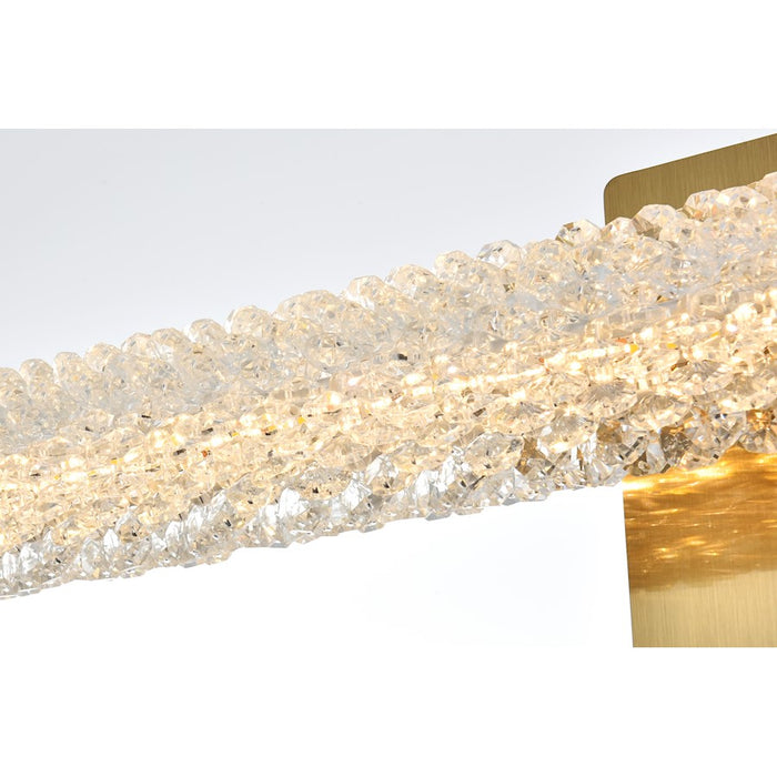 Elegant Lighting Bowen 1 Light 18"L Wall Sconce, Satin Gold/Clear