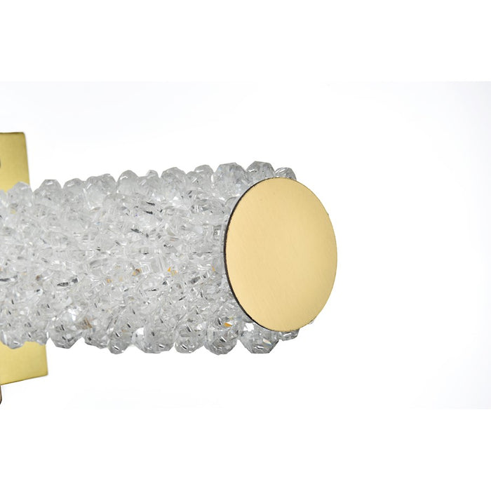Elegant Lighting Bowen 1 Light 18"L Wall Sconce, Satin Gold/Clear