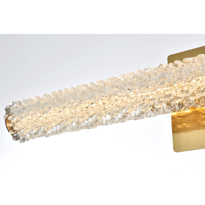 Elegant Lighting Bowen 1 Light 24"L Wall Sconce, Satin Gold/Clear