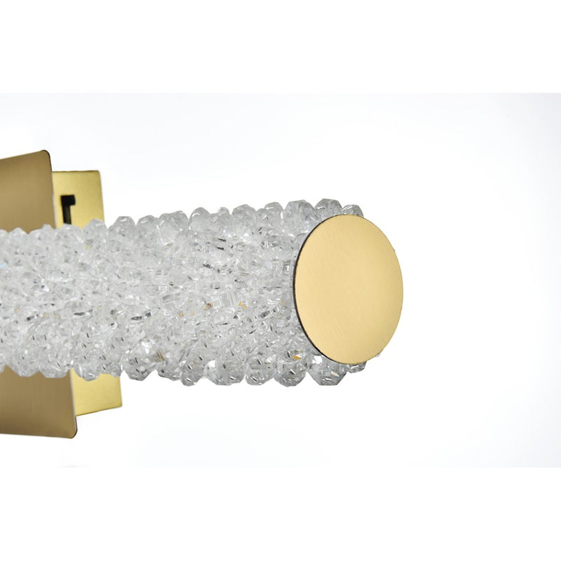 Elegant Lighting Bowen 1 Light 24"L Wall Sconce, Satin Gold/Clear