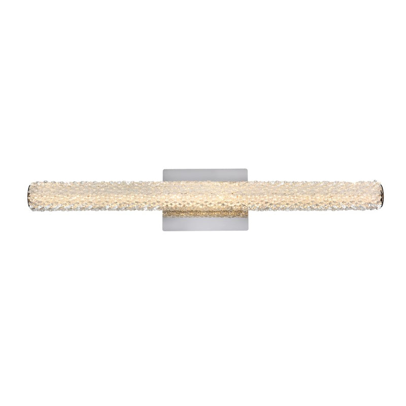 Elegant Lighting Bowen 1 Light 30"L Wall Sconce, Chrome/Clear