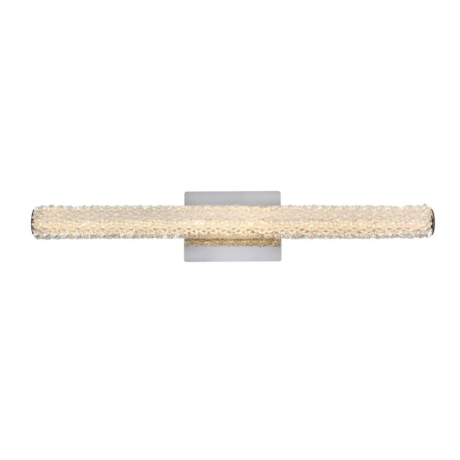 Elegant Lighting Bowen 1 Light 30"L Wall Sconce, Chrome/Clear