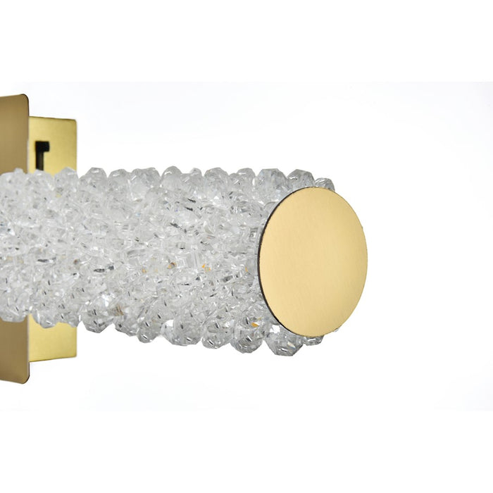 Elegant Lighting Bowen 1 Light 30"L Wall Sconce, Satin Gold/Clear