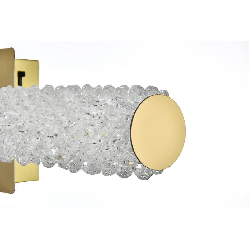 Elegant Lighting Bowen 1 Light 36"L Wall Sconce, Satin Gold/Clear
