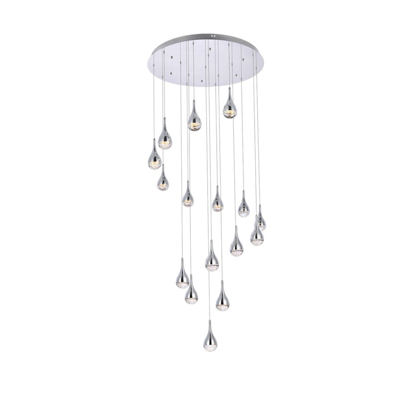 Elegant Lighting Amherst 16 Light 36" Chandelier, Chrome