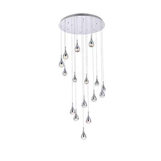 Elegant Lighting Amherst 16 Light 36" Chandelier, Chrome - 3816D36C