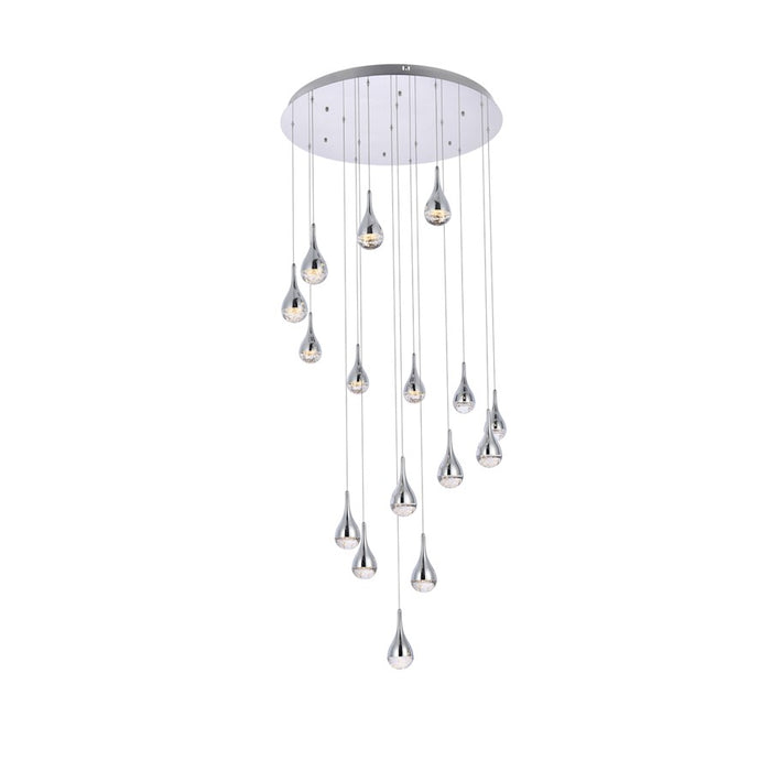 Elegant Lighting Amherst 16 Light 36" Chandelier, Chrome