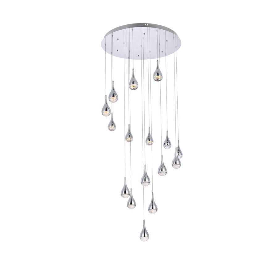 Elegant Lighting Amherst 16 Light 36" Chandelier, Chrome