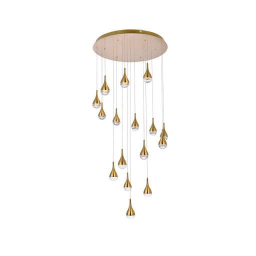 Elegant Lighting Amherst 16 Light 36" Chandelier, Satin Gold