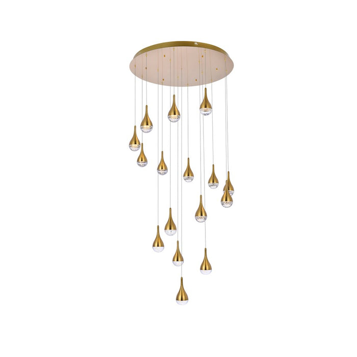 Elegant Lighting Amherst 16 Light 36" Chandelier, Satin Gold