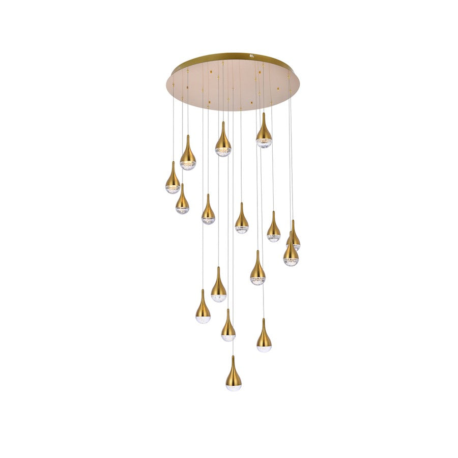 Elegant Lighting Amherst 16 Light 36" Chandelier, Satin Gold