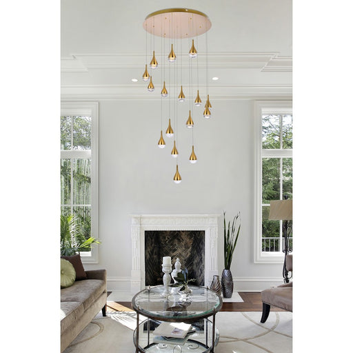 Elegant Lighting Amherst 16 Light 36" Chandelier, Satin Gold