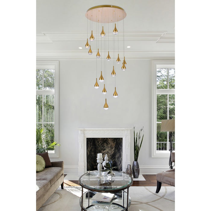 Elegant Lighting Amherst 16 Light 36" Chandelier, Satin Gold