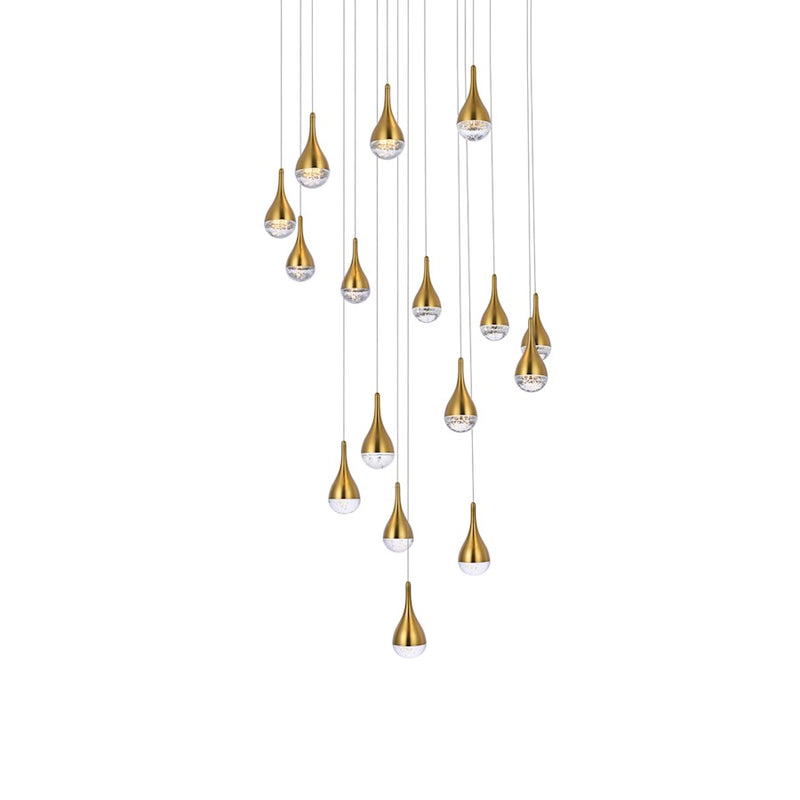 Elegant Lighting Amherst 16 Light 36" Chandelier, Satin Gold
