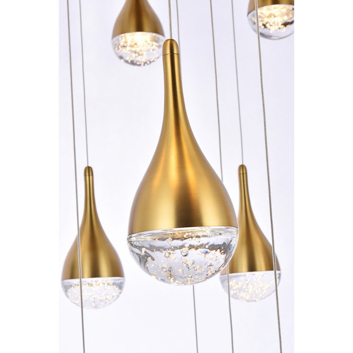 Elegant Lighting Amherst 16 Light 36" Chandelier, Satin Gold