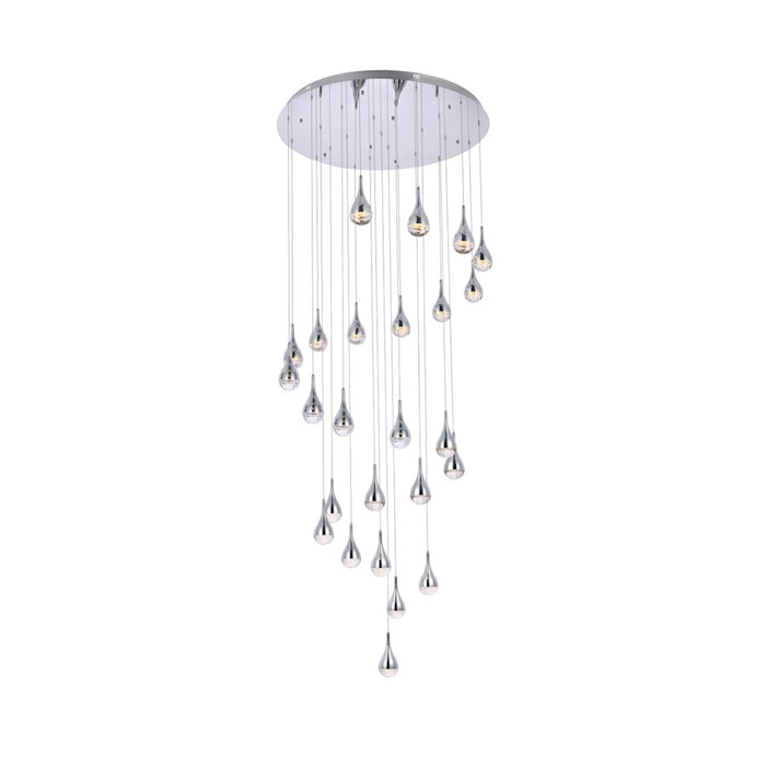 Elegant Lighting Amherst 25 Light 42" Chandelier, Chrome - 3825D42C