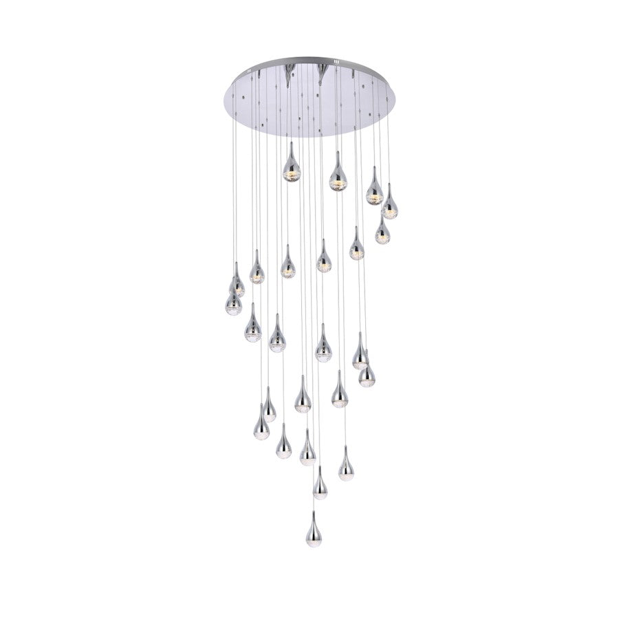 Elegant Lighting Amherst 25 Light 42" Chandelier, Chrome - 3825D42C