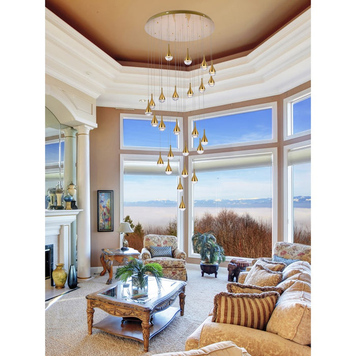 Elegant Lighting Amherst 25 Light 42" Chandelier, Satin Gold
