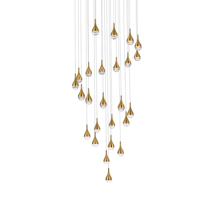 Elegant Lighting Amherst 25 Light 42" Chandelier, Satin Gold
