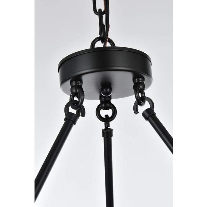 Elegant Lighting Cadence 6 Light 26" Chandelier, Black/Clear/Clear