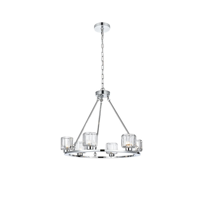 Elegant Lighting Cadence 6 Light 26" Chandelier, Chrome/Clear/Clear - 5100D26C