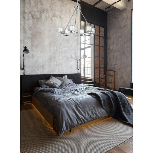 Elegant Lighting Cadence 6 Light 26" Chandelier, Chrome/Clear/Clear