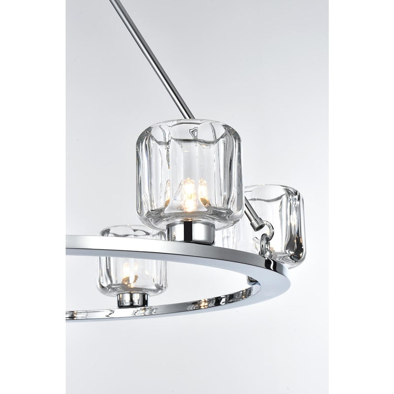 Elegant Lighting Cadence 6 Light 26" Chandelier, Chrome/Clear/Clear