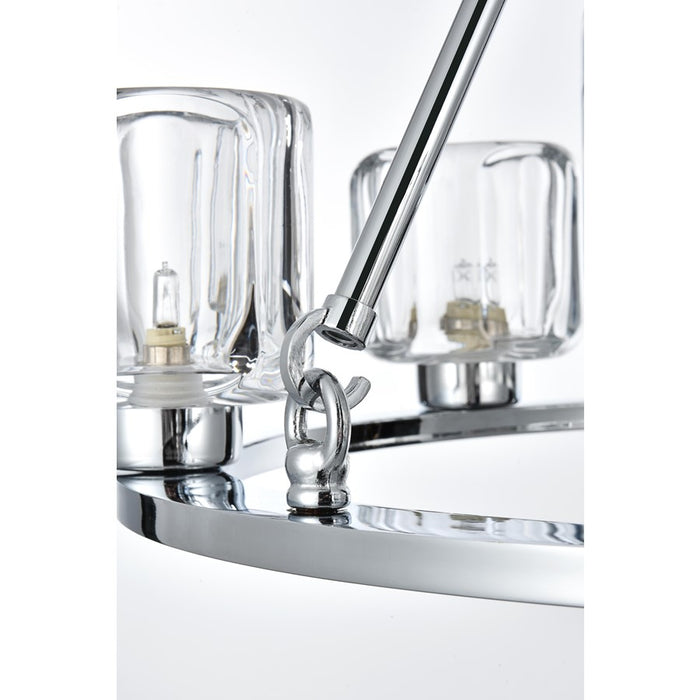 Elegant Lighting Cadence 6 Light 26" Chandelier, Chrome/Clear/Clear