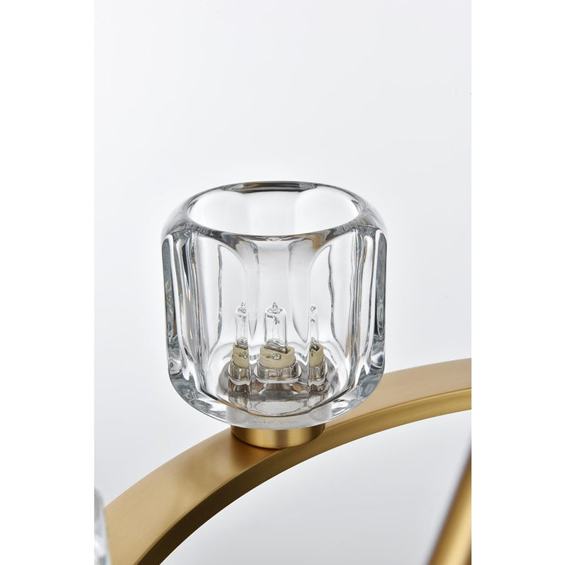 Elegant Lighting Cadence 6Lt 26" Chandelier, Satin Gold/Clear/Clear