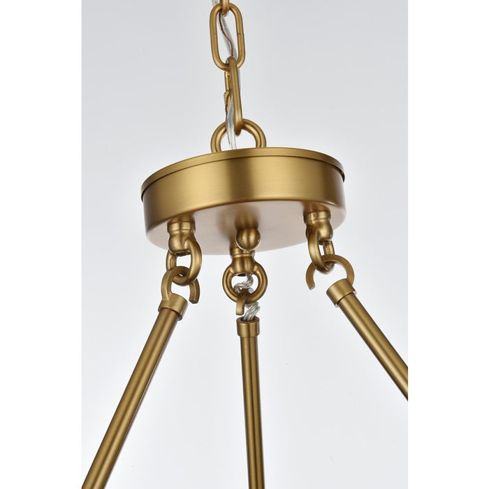 Elegant Lighting Cadence 6Lt 26" Chandelier, Satin Gold/Clear/Clear