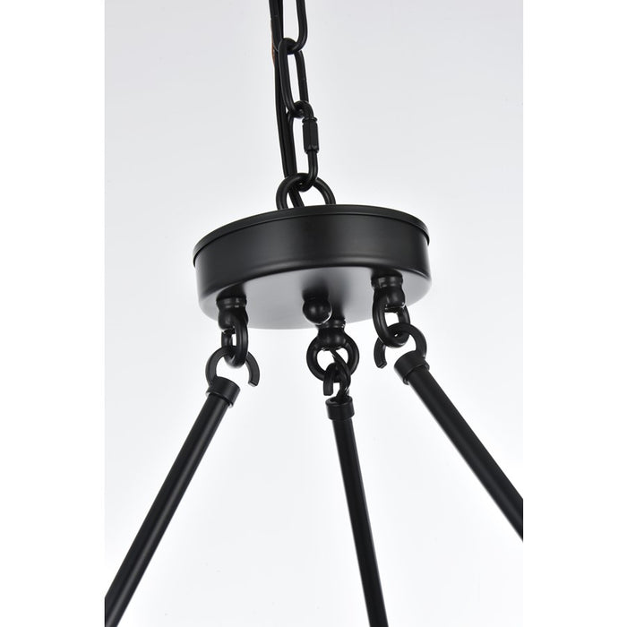 Elegant Lighting Cadence 9 Light 32" Chandelier, Black/Clear/Clear