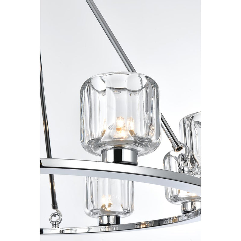 Elegant Lighting Cadence 9 Light 32" Chandelier, Chrome/Clear/Clear