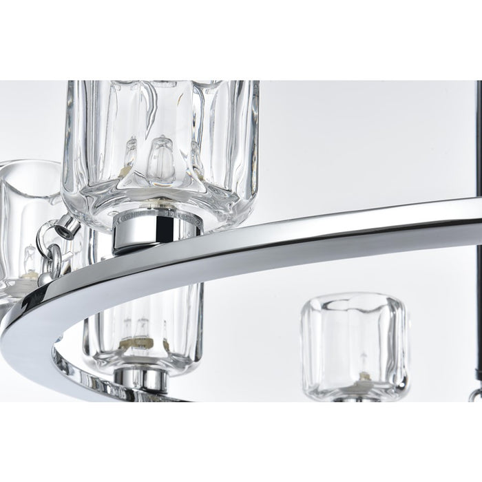 Elegant Lighting Cadence 9 Light 32" Chandelier, Chrome/Clear/Clear