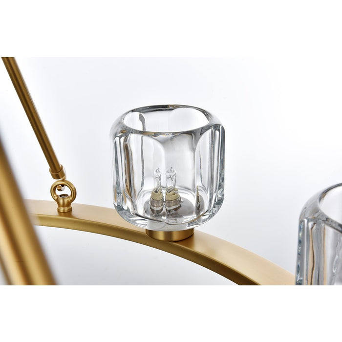 Elegant Lighting Cadence 9Lt 32" Chandelier, Satin Gold/Clear/Clear