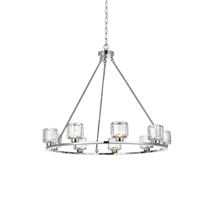 Elegant Lighting Cadence 9 Light 36" Chandelier, Chrome/Clear/Clear