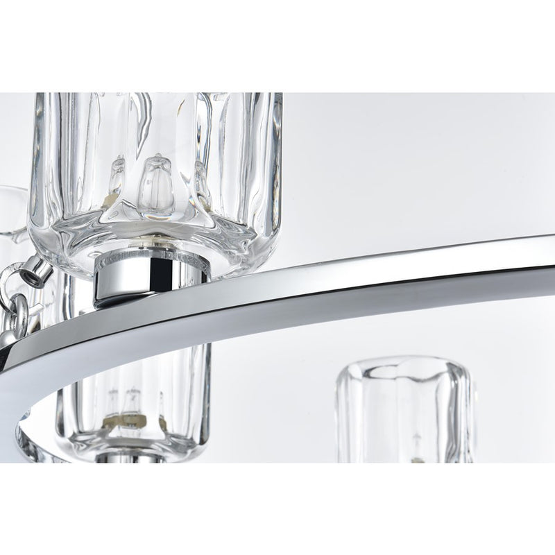 Elegant Lighting Cadence 9 Light 36" Chandelier, Chrome/Clear/Clear