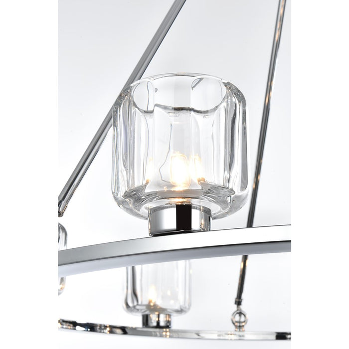 Elegant Lighting Cadence 9 Light 36" Chandelier, Chrome/Clear/Clear