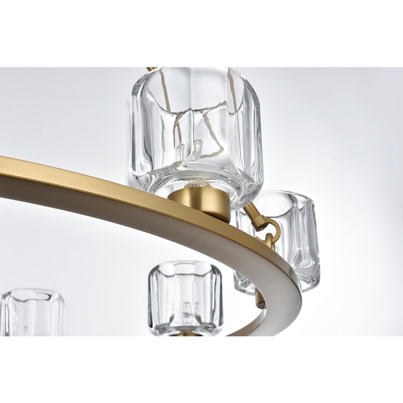 Elegant Lighting Cadence 9Lt 36" Chandelier, Satin Gold/Clear/Clear
