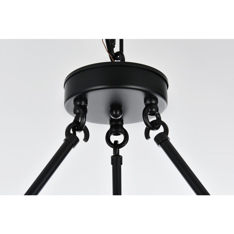 Elegant Lighting Cadence 12 Light 48" Chandelier, Black/Clear/Clear