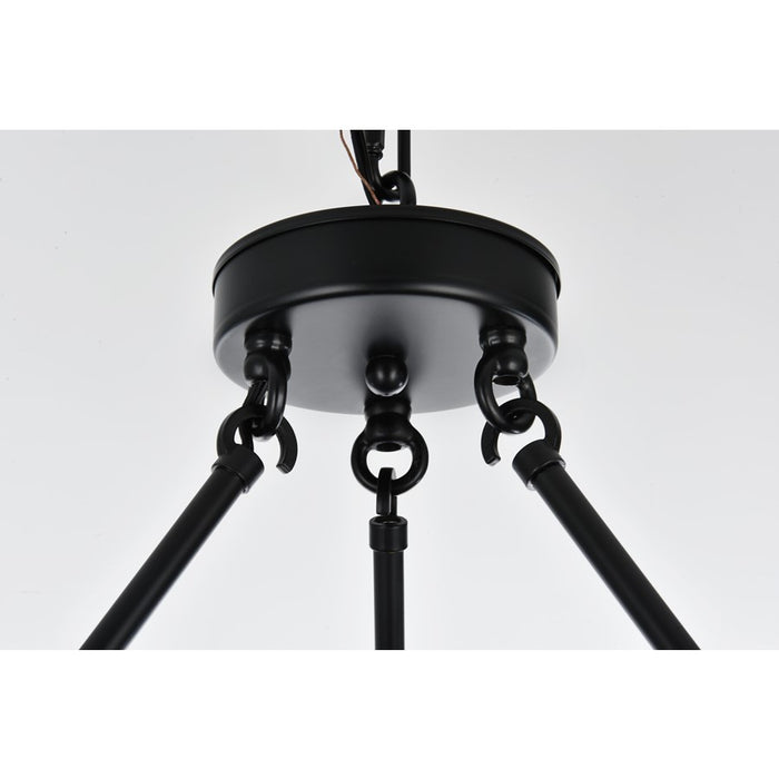 Elegant Lighting Cadence 12 Light 48" Chandelier, Black/Clear/Clear