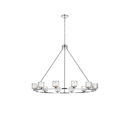 Elegant Lighting Cadence 12 Light 48" Chandelier, Chrome/Clear/Clear - 5100D48C