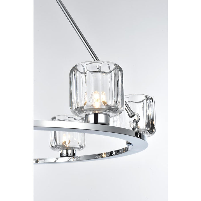 Elegant Lighting Cadence 12 Light 48" Chandelier, Chrome/Clear/Clear